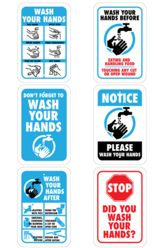 Hand Washing Aluminum Signs