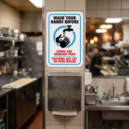 Hand Washing Metal Signs
