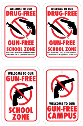 Gun Free School Signs