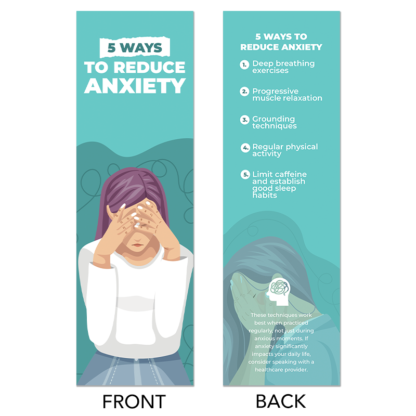 5 Ways to Reduce Anxiety Prevention Bookmarks