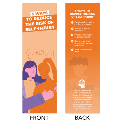 5 Ways to Reduce the Risk of Self Injury Prevention Bookmarks