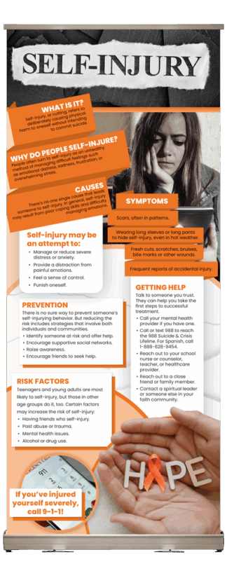 Self Injury Retractable Presentation Display