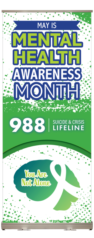 Mental Health Awareness Month Roll Up Banner Display