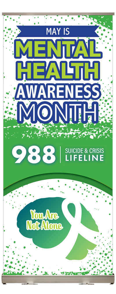 Mental Health Awareness Month Roll Up Banner Display