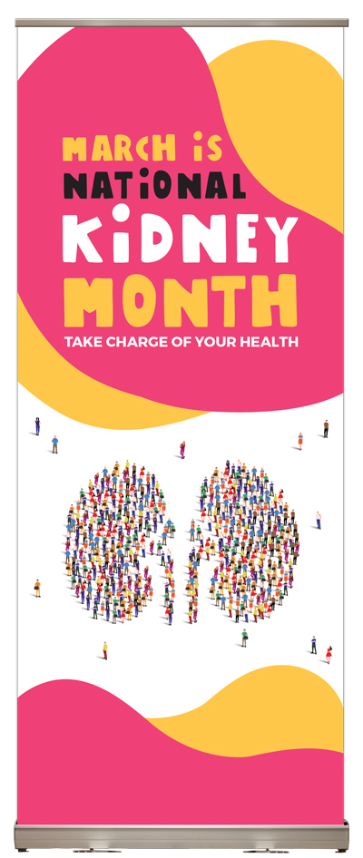 National Kidney Month Display March Health Awareness Roll Up Banner