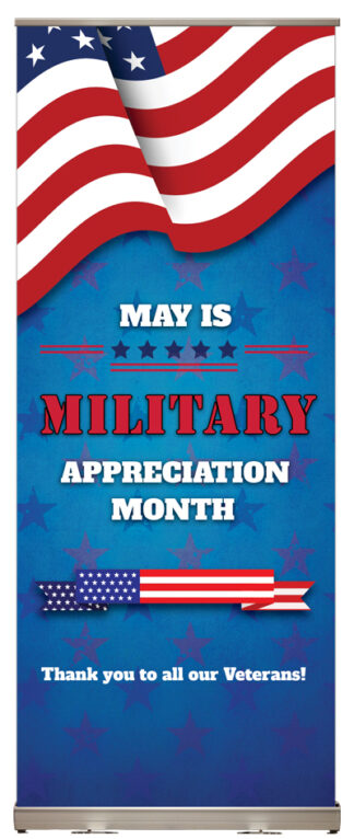 Military Appreciation Month Roll Up Display