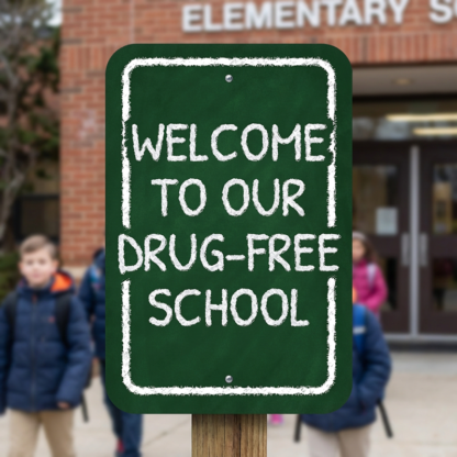 Welcome To Our Drug-Free School Aluminum Signs