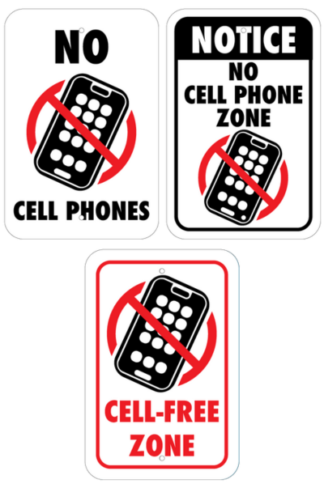 No Cell Phones Aluminum Signs