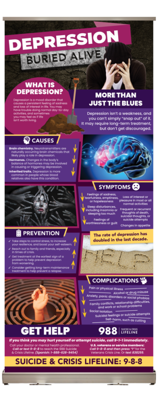 depression awareness retractable display