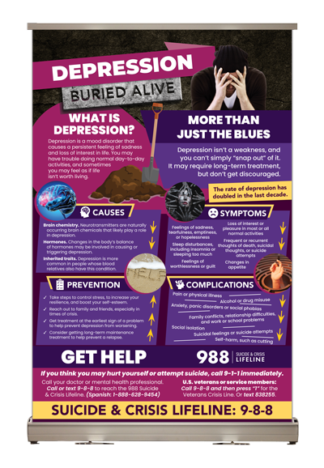 depression awareness roll up banner tabletop display