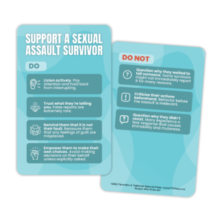 Support a Sexual Assault Survivor Wallet Card