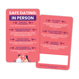 In Person Dating Safety Wallet Cards