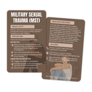 Military Sexual Trauma (MST) Wallet Card