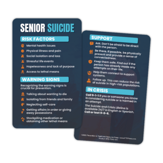 Senior Suicide Prevention Wallet Card
