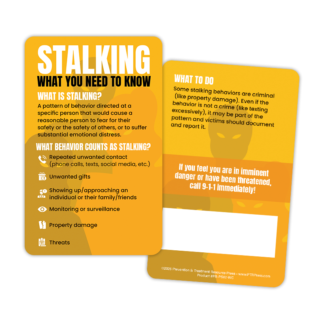 Stalking – What You Need to Know Wallet Card