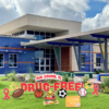 Drug Free MVP Athlete Lawn Display with sports themed yard signs for schools Red Ribbon Week celebrations