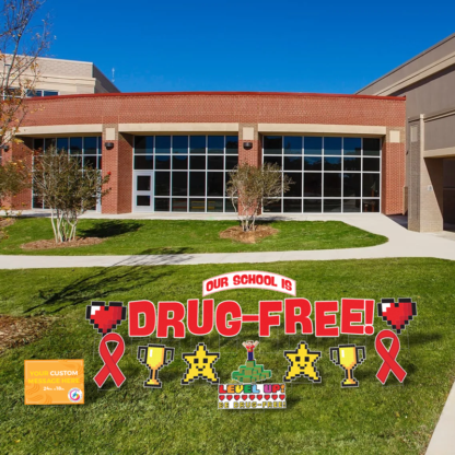 drug free school yard sign set