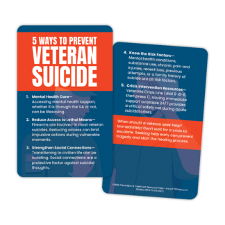 5 Ways to Prevent Veteran Suicide Wallet Card
