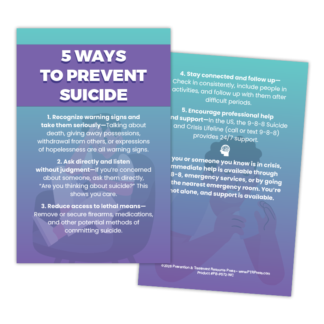 5 Ways to Prevent Suicide Wallet Card