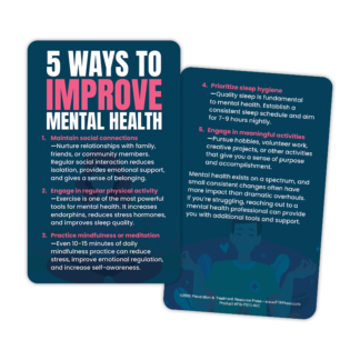 5 Ways to Improve Mental Health Wallet Card