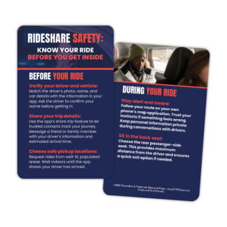 Rideshare Safety – Know Your Ride Before You Get Inside Wallet Card