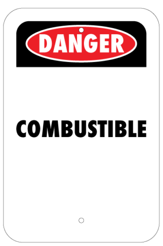 "Danger Combustible" Aluminum Sign