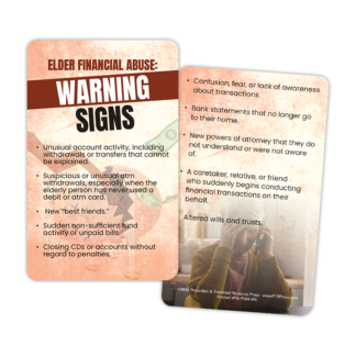 Elder Financial Abuse: Warning Signs Wallet Card